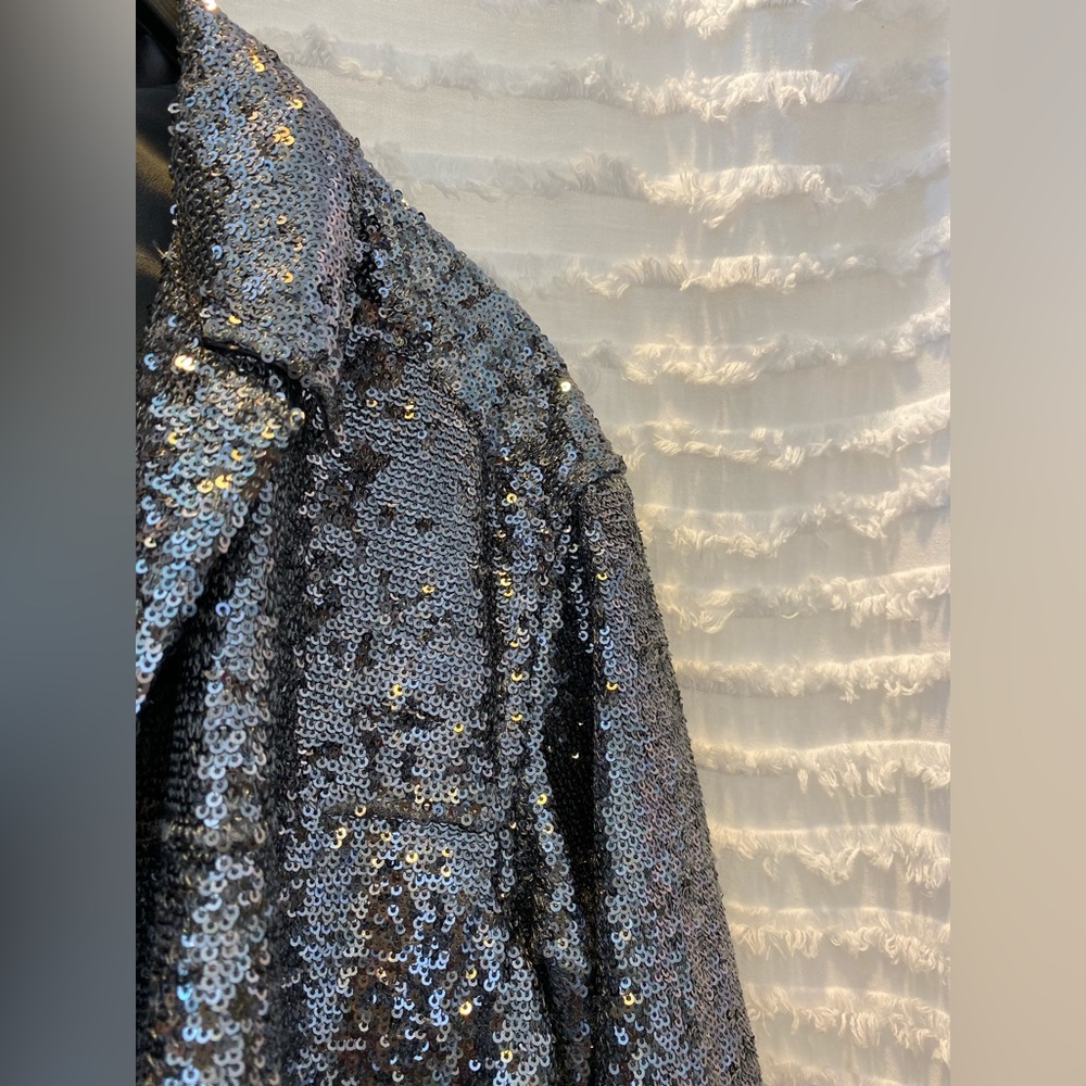 Cinq a Sept Sequin Mathi Gunmetal Blazer - Picture 6 of 17